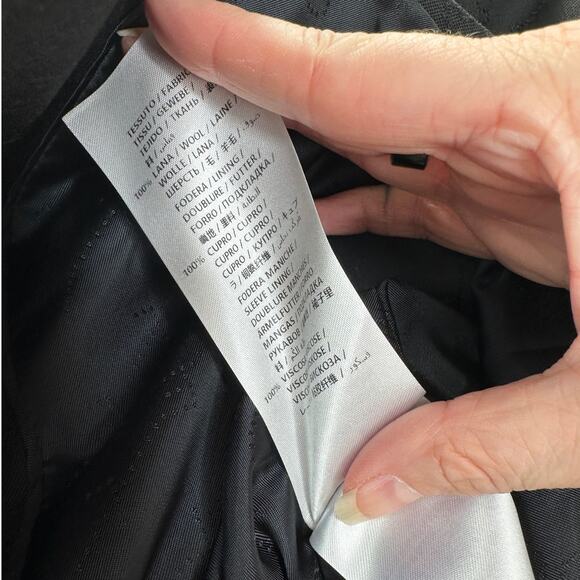 Stella McCartney Black Wool Embossed Double Breasted Button Blazer 46 / L - Picture 12 of 15